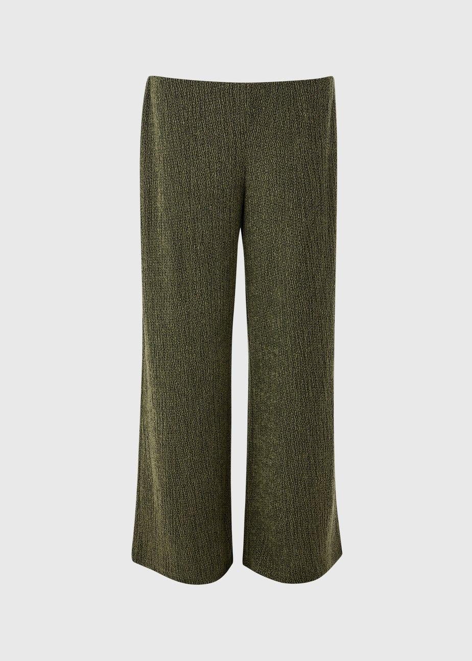Khaki Hypertexture Wide Leg Trousers