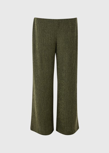 Khaki Hypertexture Wide Leg Trousers