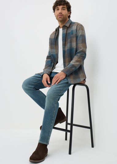 Navy Long Sleeve Grindle Checked Shirt