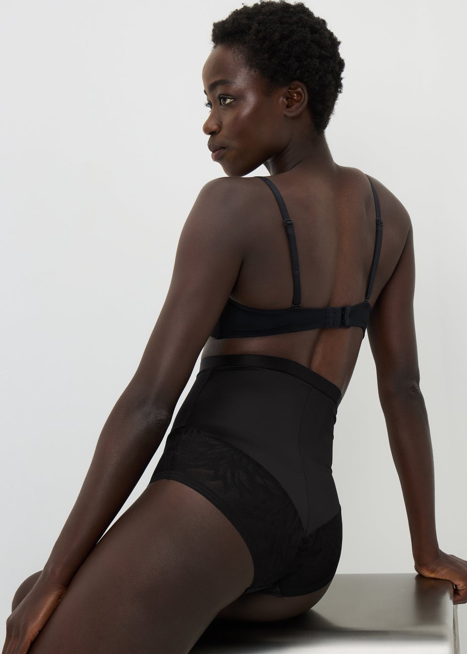 Black Firm Control Shaping Super High Waist Briefs