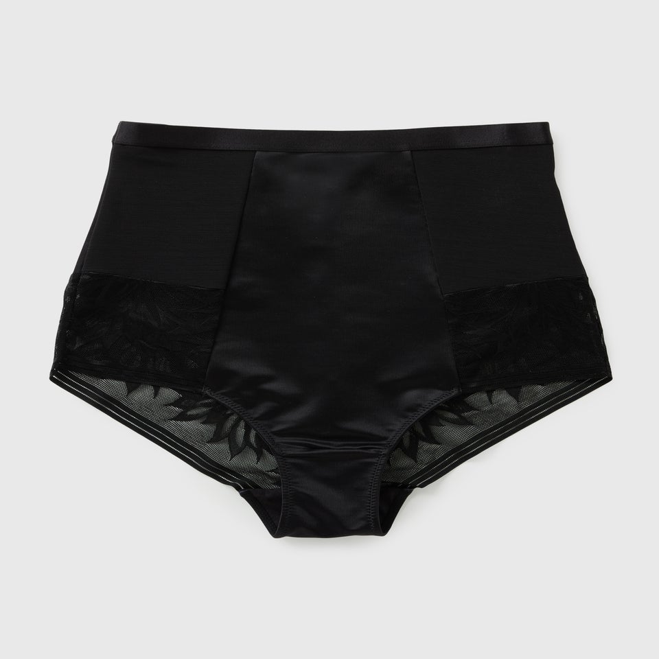 Black Firm Control Shaping Super High Waist Briefs