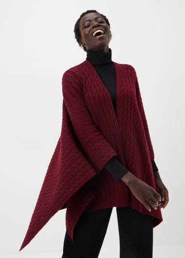 Burgundy Baby Cable Shawl