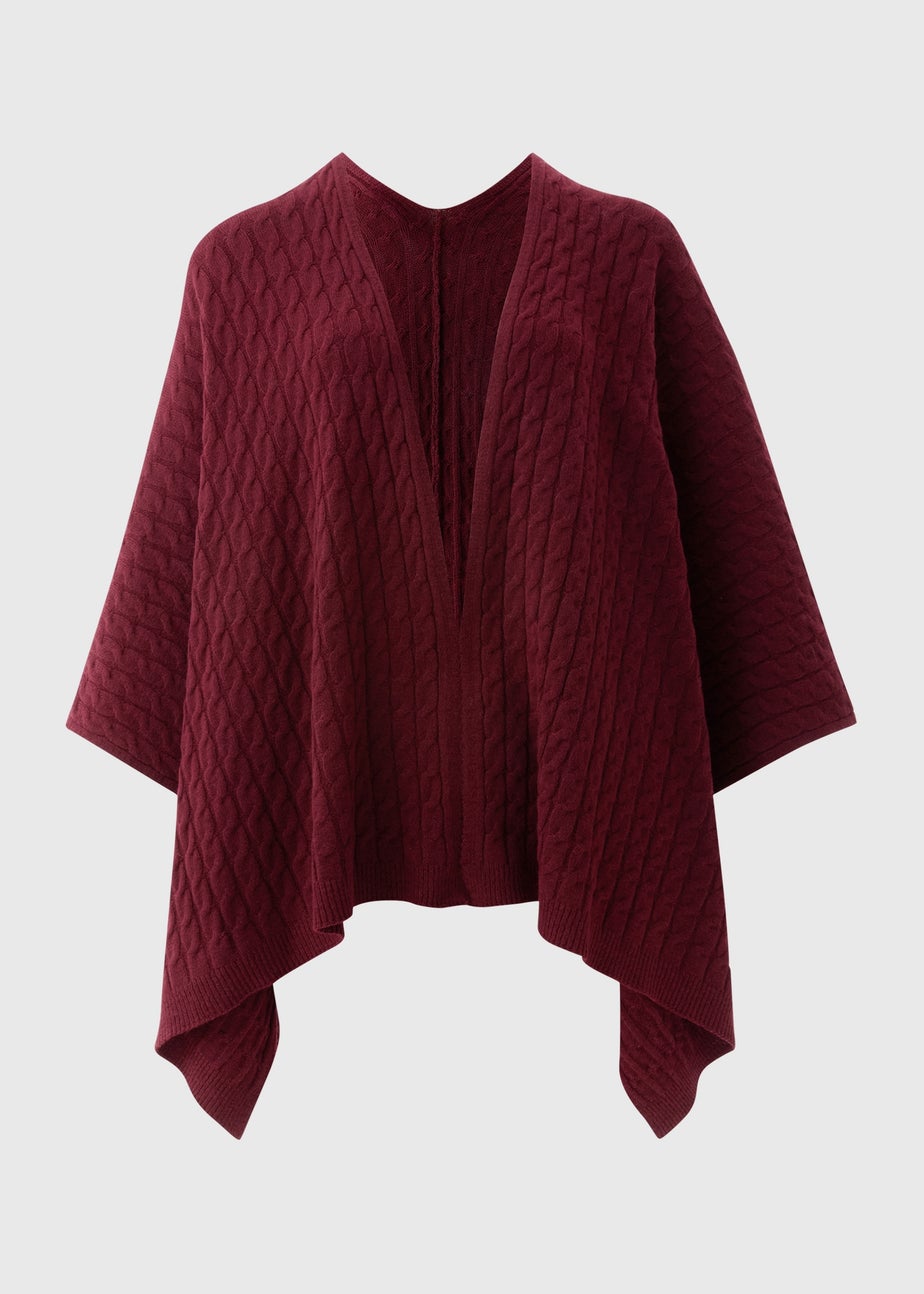Burgundy Baby Cable Shawl