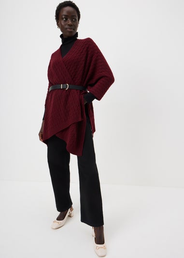 Burgundy Baby Cable Shawl