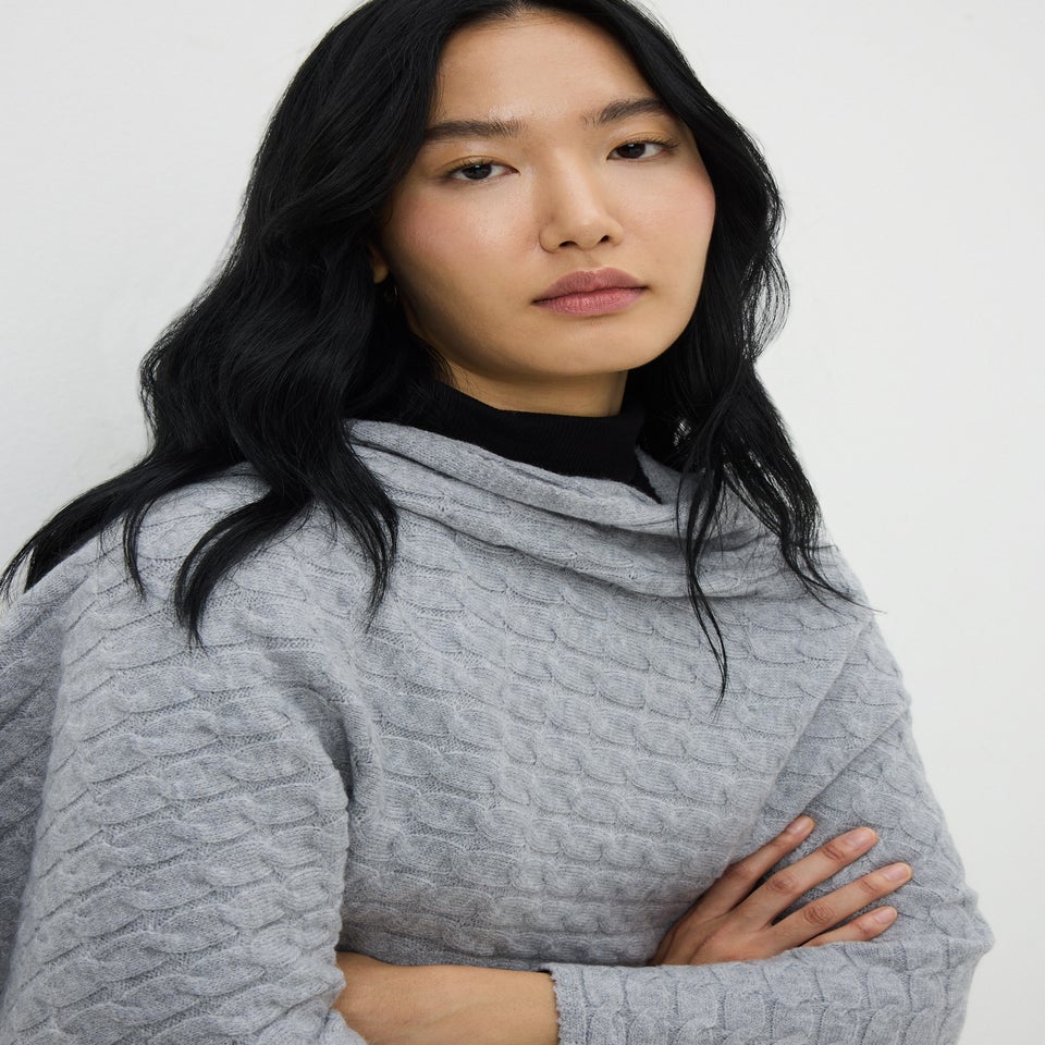 Grey Baby Cable Shawl