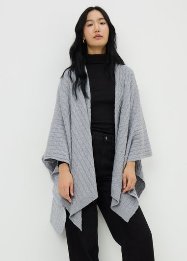 Grey Baby Cable Shawl