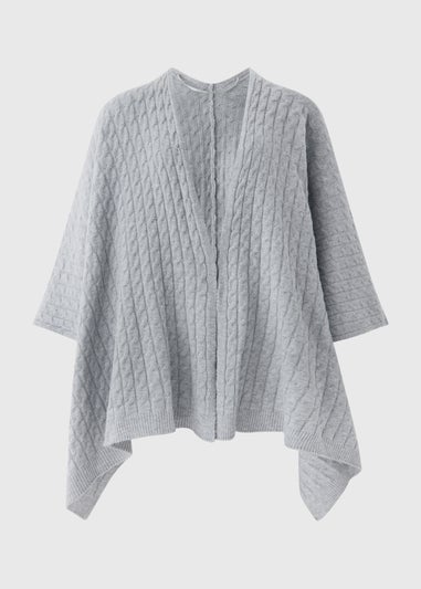 Grey Baby Cable Shawl