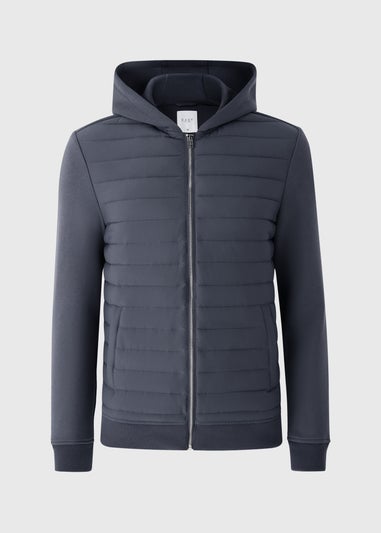 Navy Hybrid Zip Through Jacket
