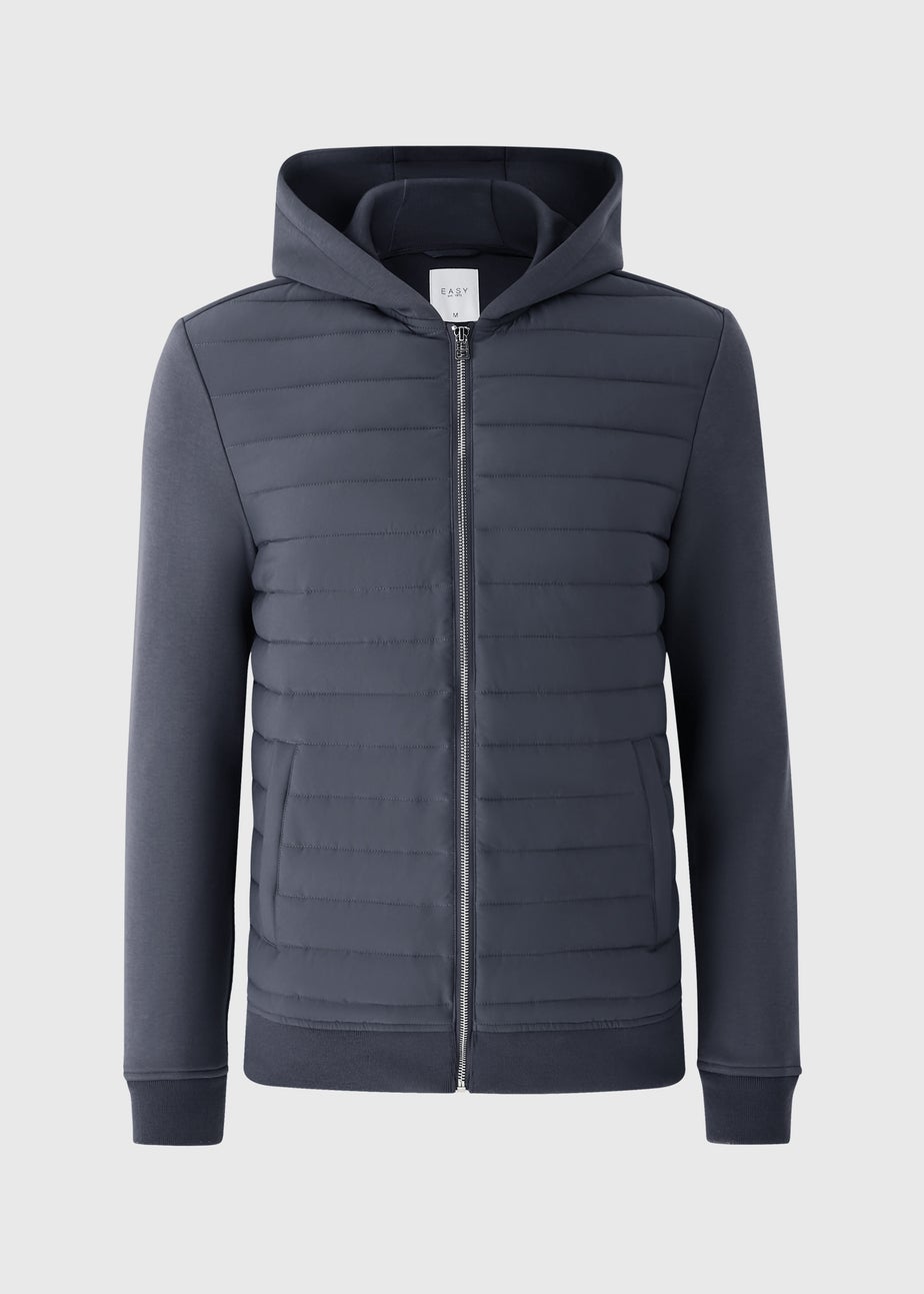 Navy Hybrid Zip Through Jacket