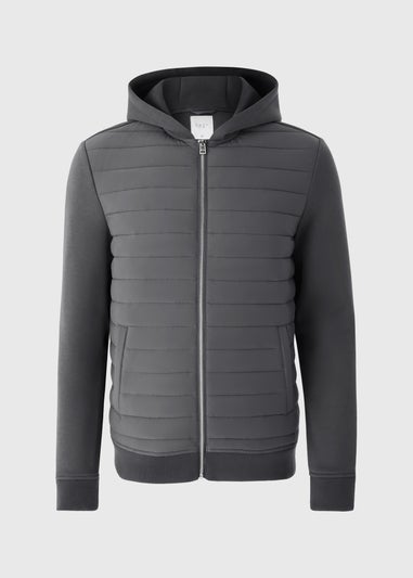 Grey Hybrid Zip Through Jacket