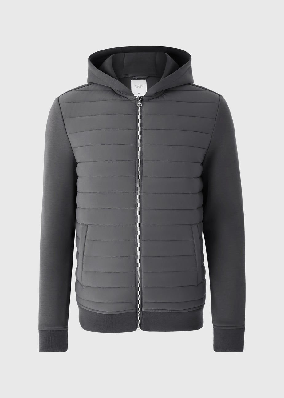 Grey Hybrid Zip Through Jacket