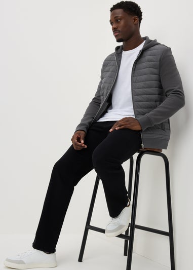 Grey Hybrid Zip Through Jacket