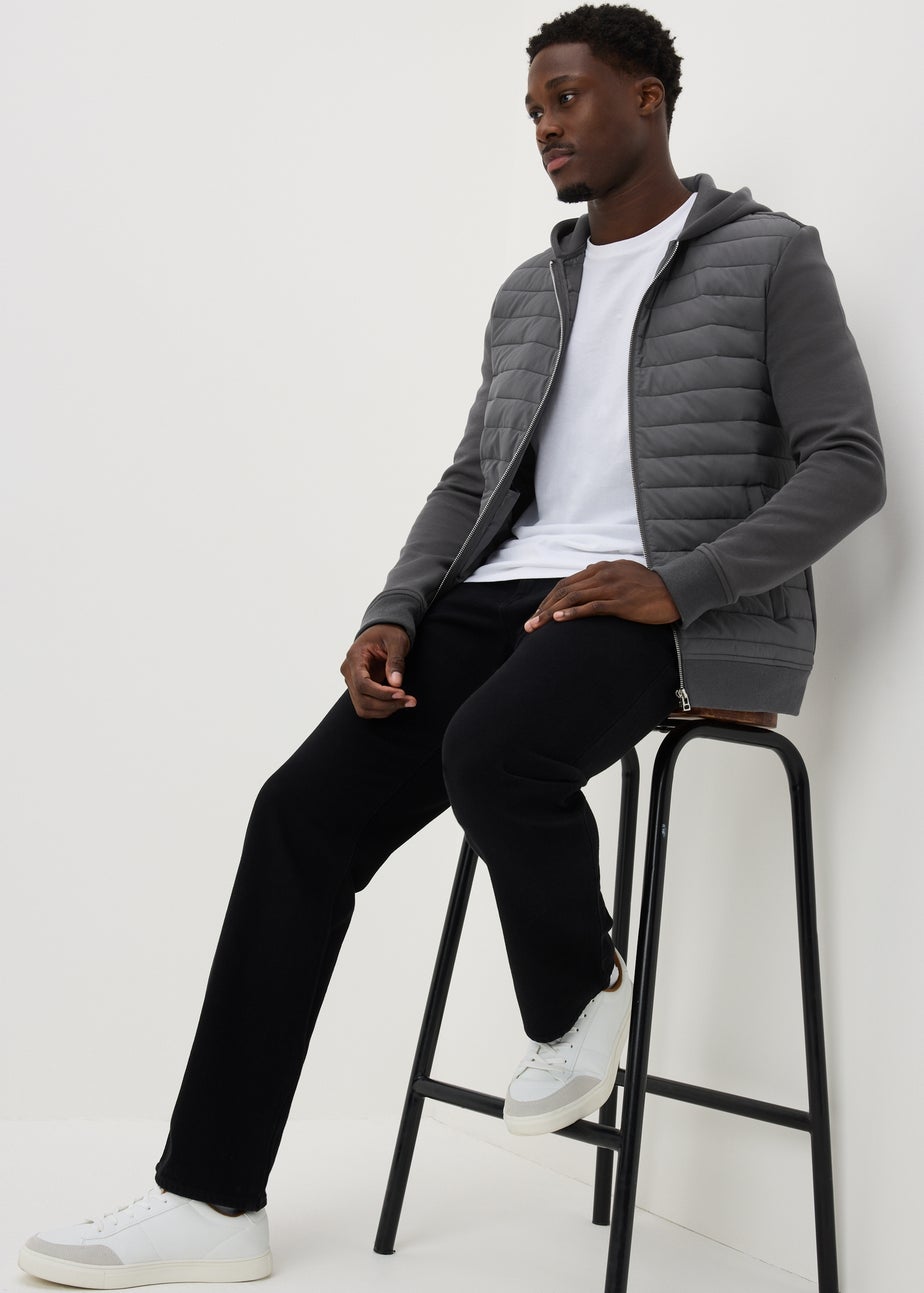 Grey Hybrid Zip Through Jacket