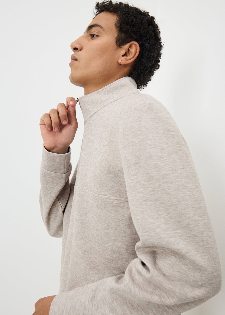 Beige Half Zip Jumper