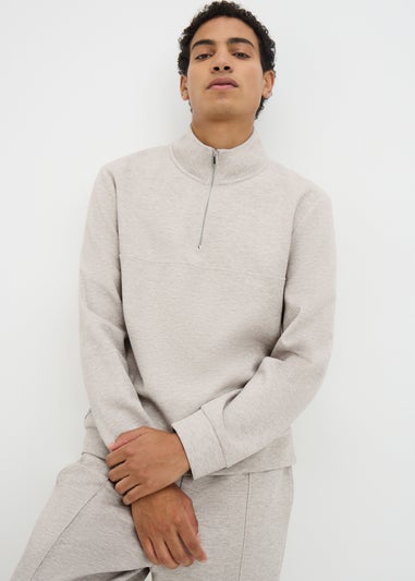 Beige Half Zip Jumper
