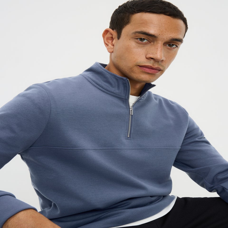 Blue Smart Half Zip Sweatshirt
