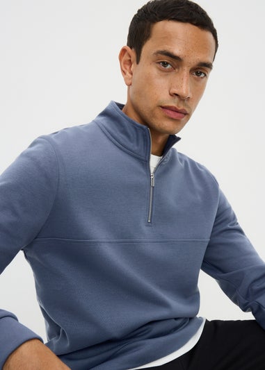 Blue Smart Half Zip Sweatshirt