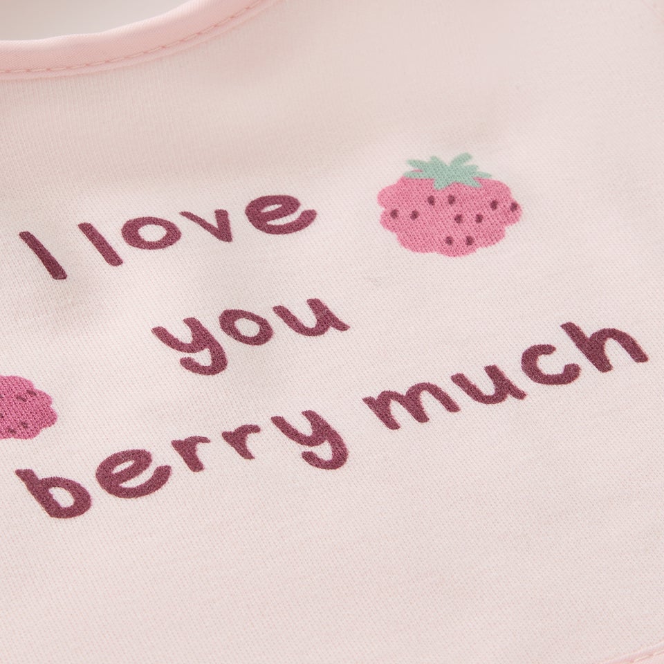 3 Pack Baby Pink Berry Bibs (Newborn-23mths)