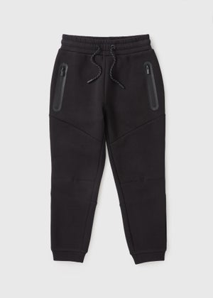 Souluxe Boys Black Sports Jogging Bottoms (7-15yrs)