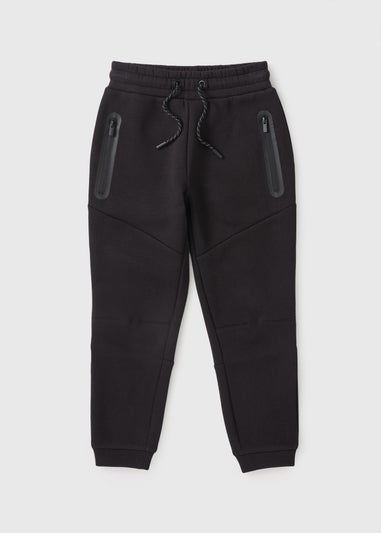 Boys Black Sports Jogging Bottoms (7-15yrs)