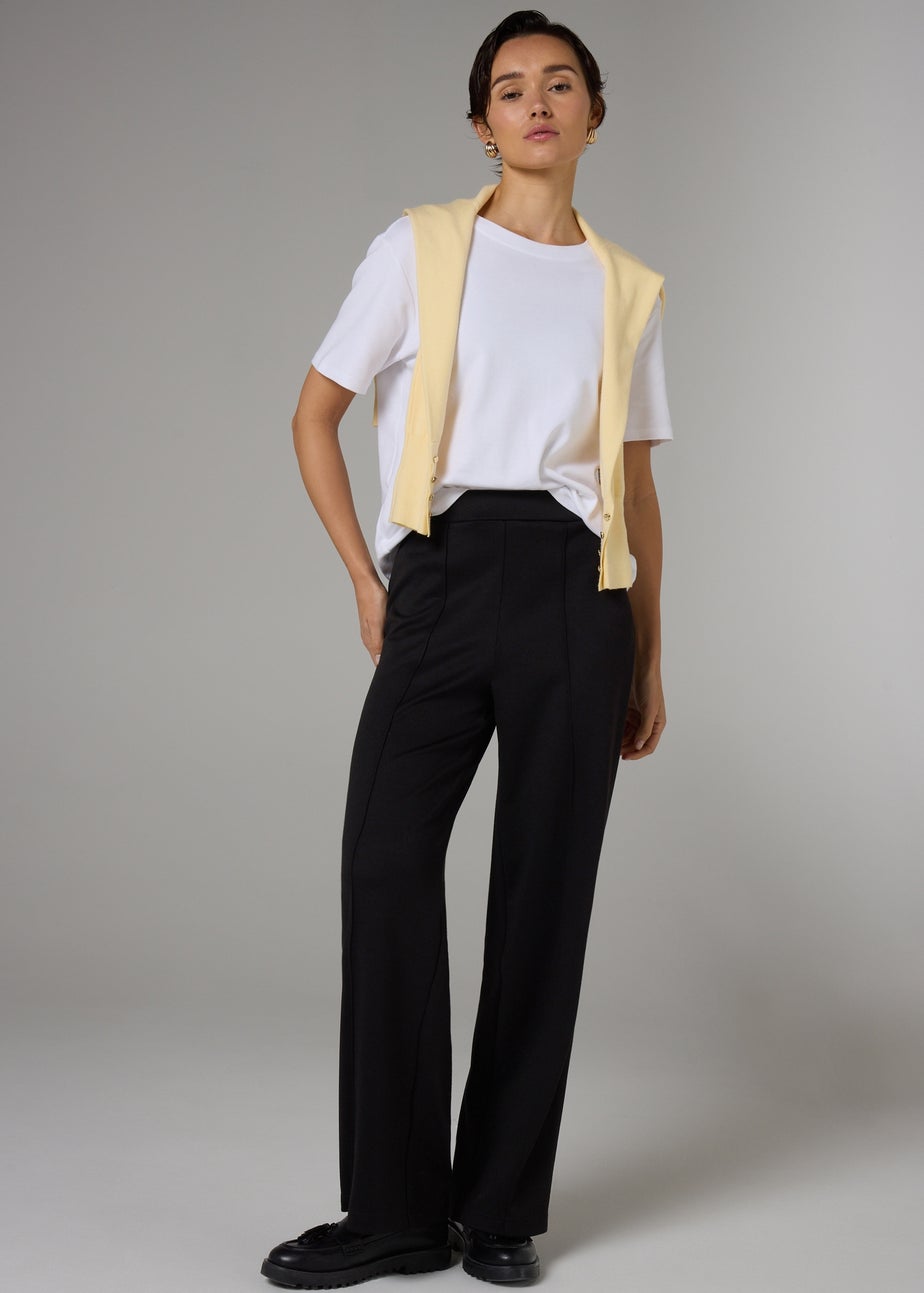 Et Vous Black Pull On Wide Leg Trousers