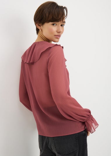 Pink Ruffle Romantic Blouse