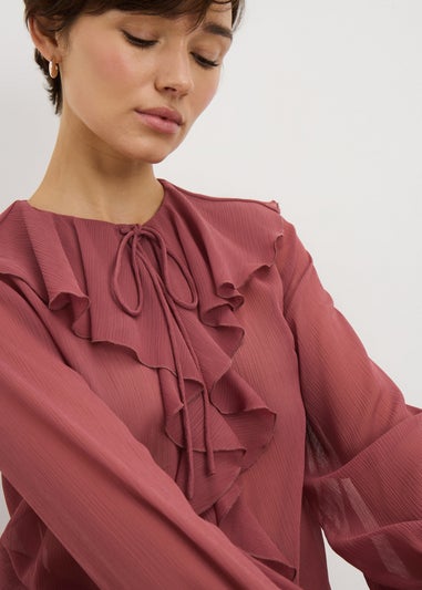 Pink Ruffle Romantic Blouse