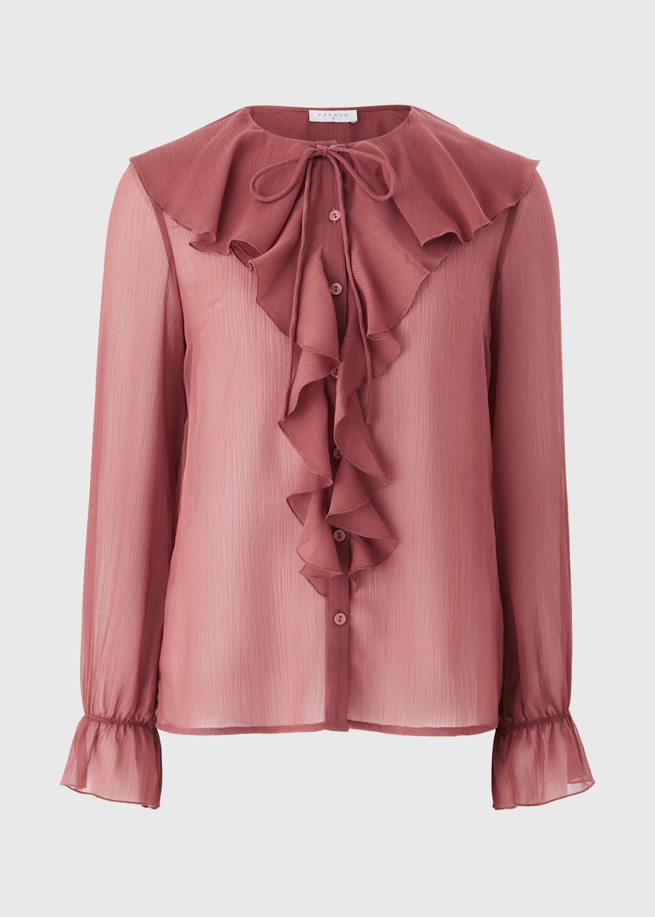 Pink Ruffle Romantic Blouse