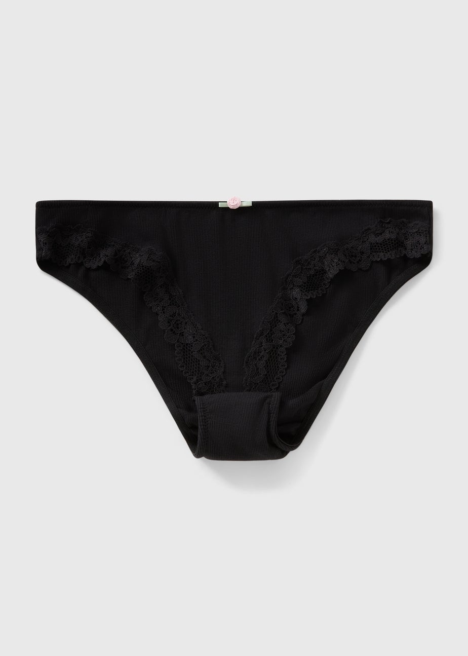Black Modal High Leg Knickers