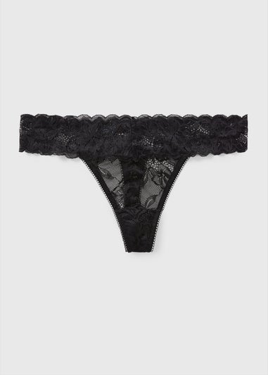 Black Lace Thong Knickers