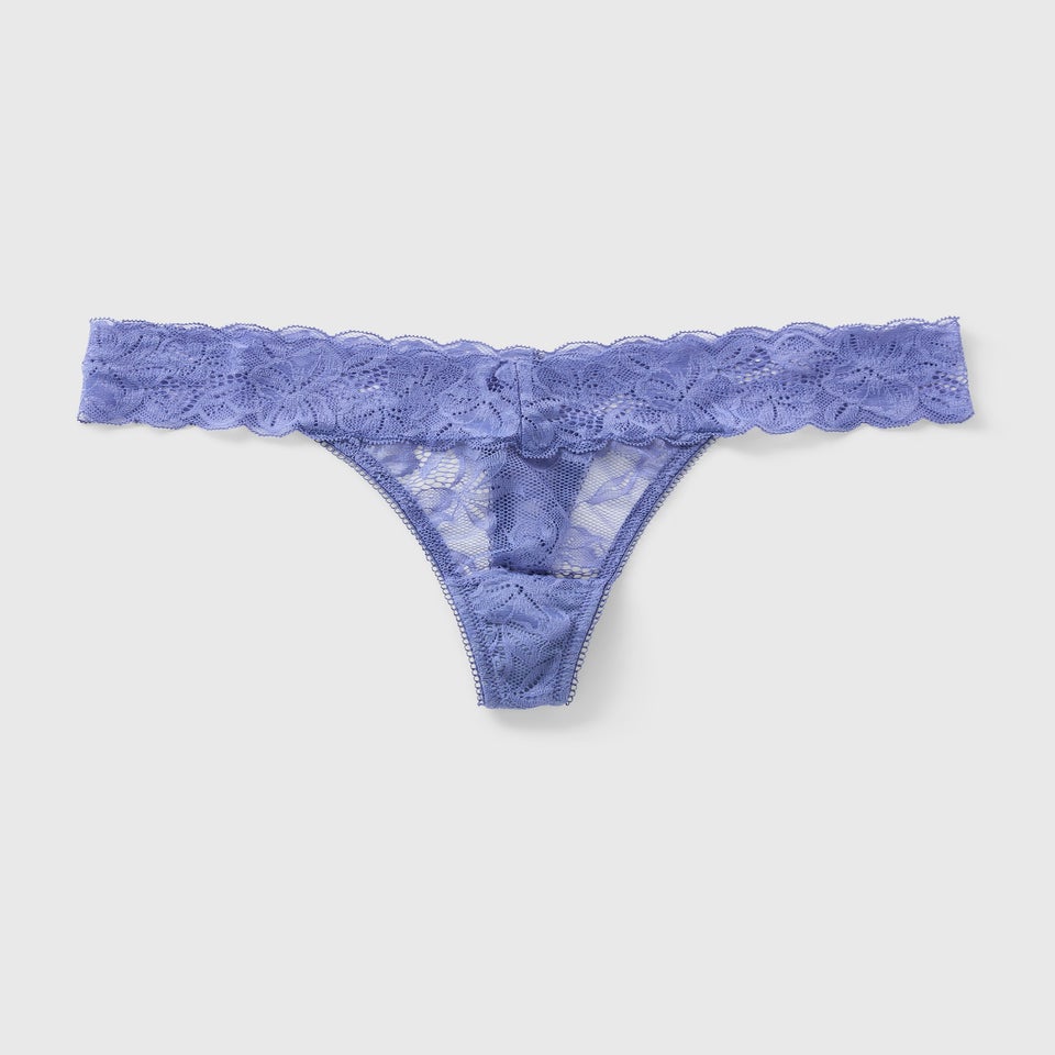 Blue Lace Thong Knickers