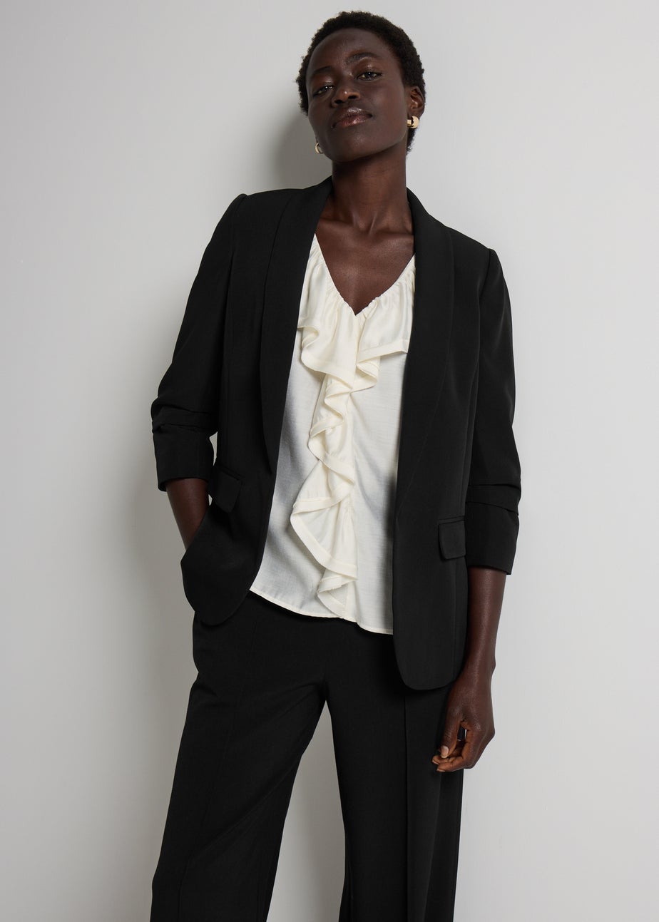 Et Vous Black Ruched Blazer