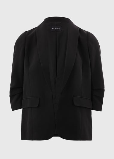 Et Vous Black Ruched Blazer
