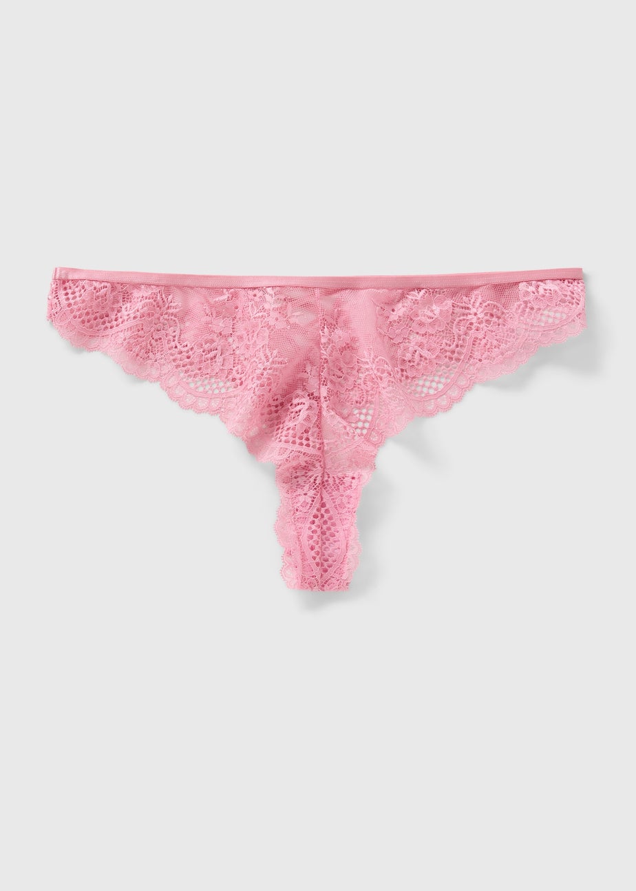 Pink Cross Back Thong Knickers
