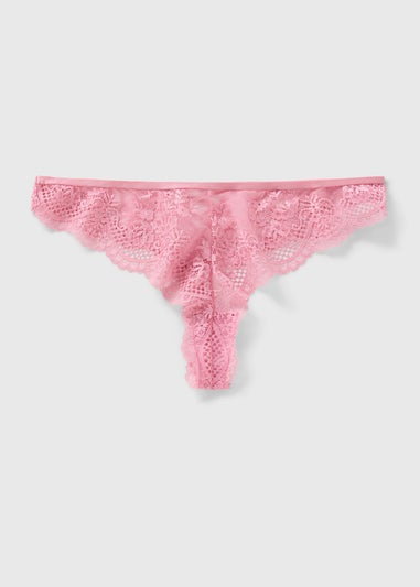 Pink Cross Back Thong Knickers