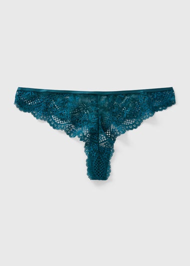 Teal Lace Thong