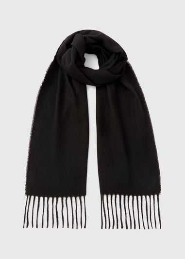 Black Fringe Trim Scarf