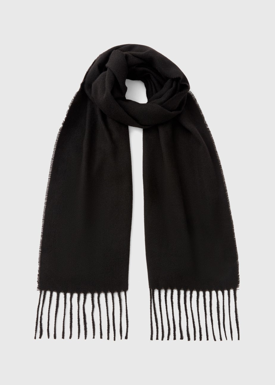 Black Fringe Trim Scarf