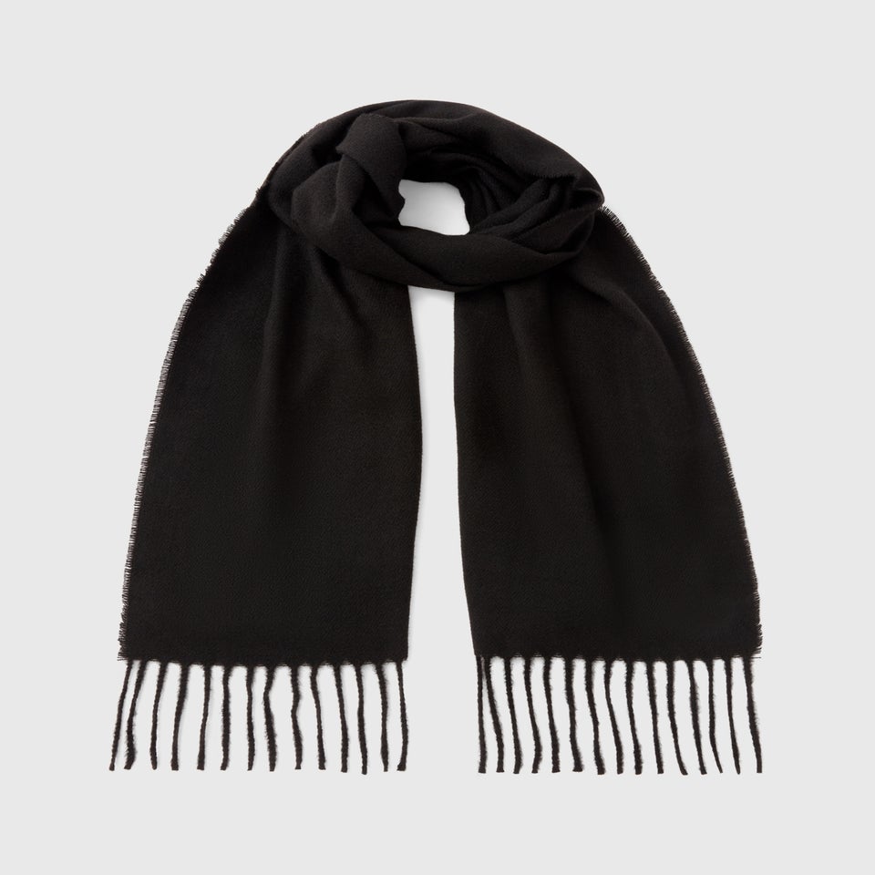 Black Fringe Trim Scarf