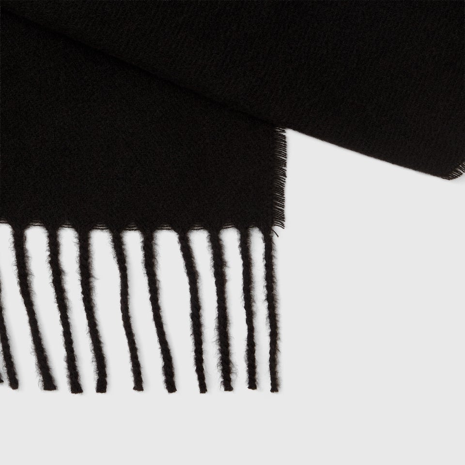 Black Fringe Trim Scarf