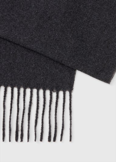 Grey Fringe Trim Scarf