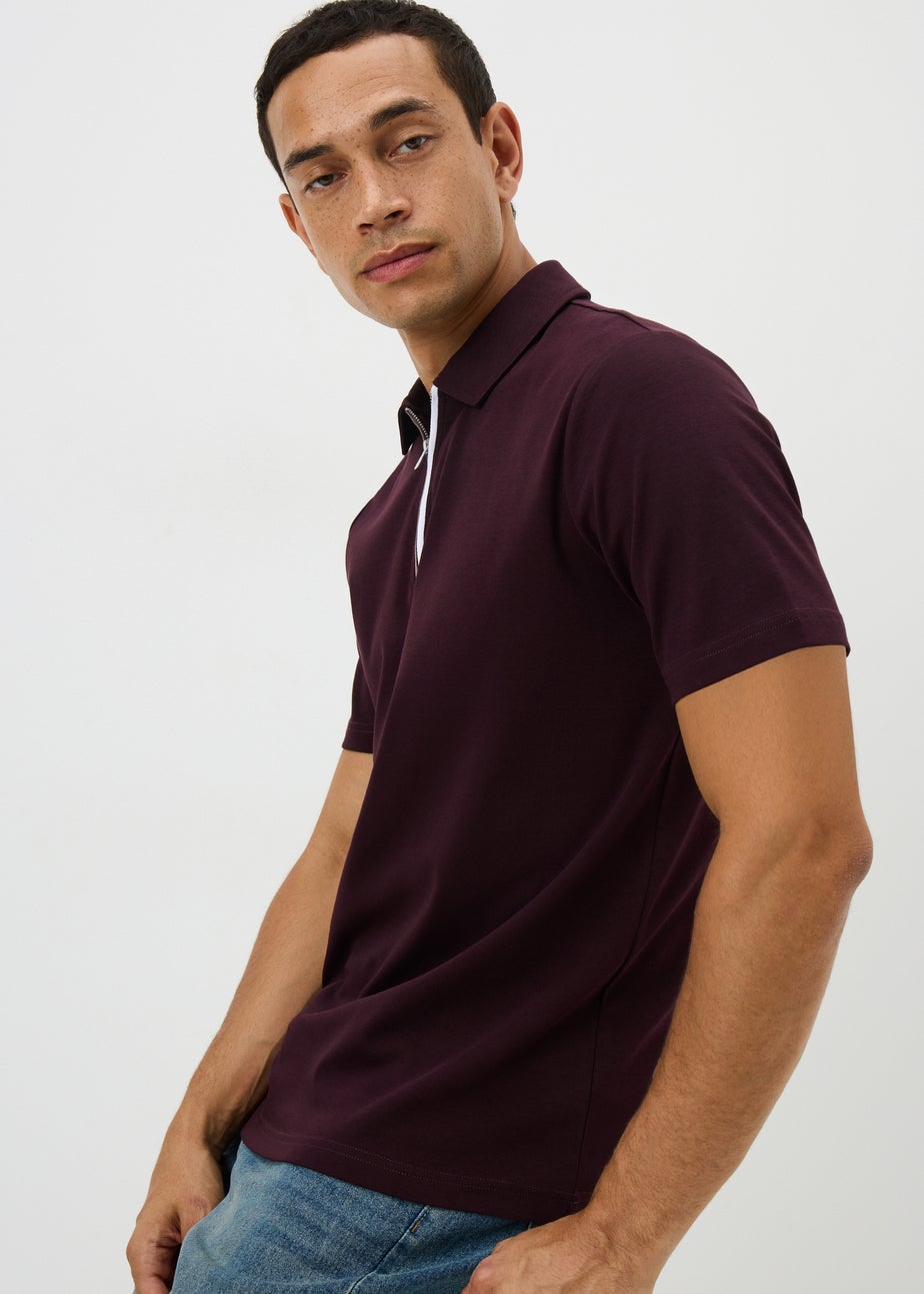 Purple Cotton Polo Shirt
