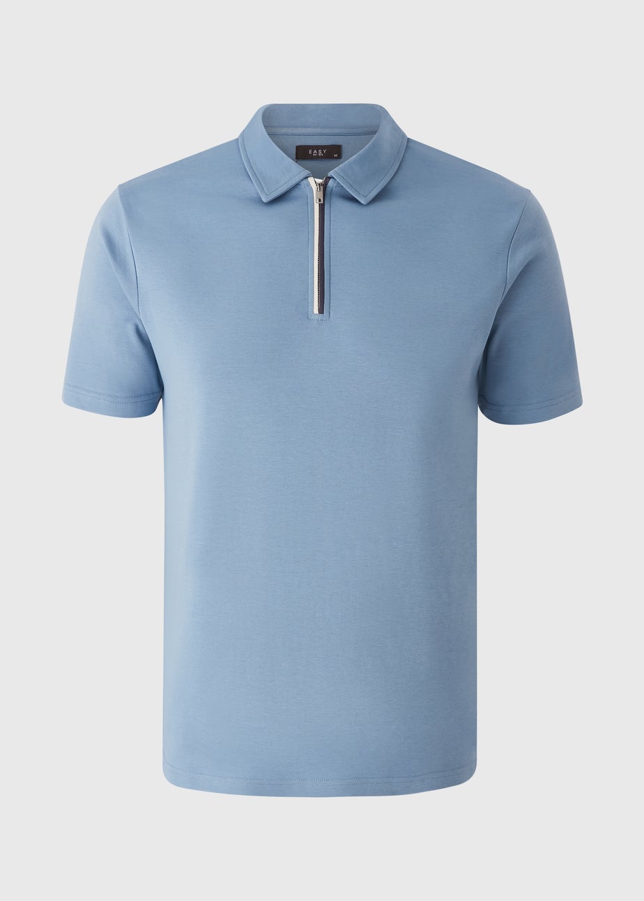 Blue Cotton Polo Shirt