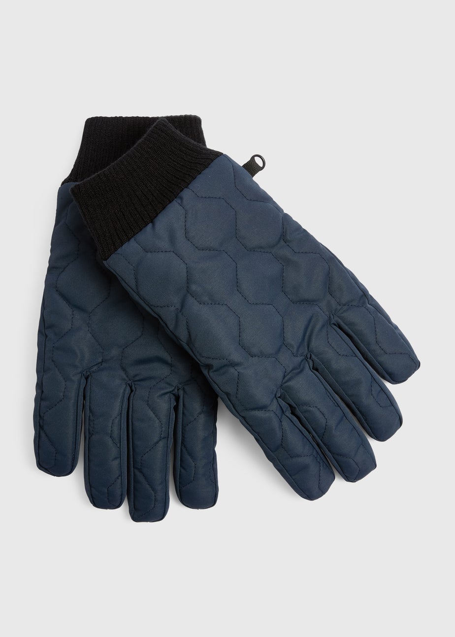 Navy Padded Gloves