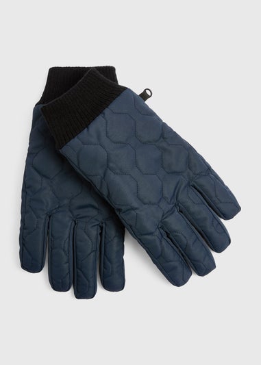Navy Padded Gloves