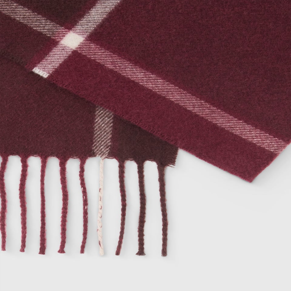 Burgundy Tone Check Scarf