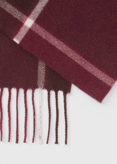 Burgundy Tone Check Scarf