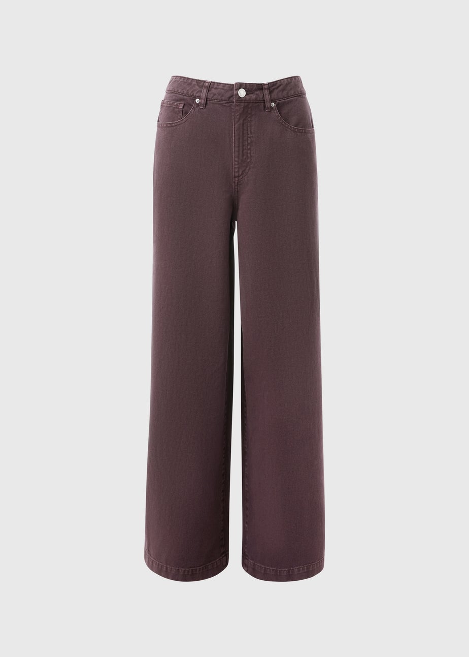 Burgundy Wide Leg Jeans
