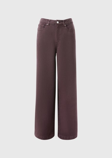 Burgundy Wide Leg Jeans
