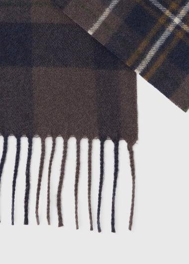 Navy Check Scarf
